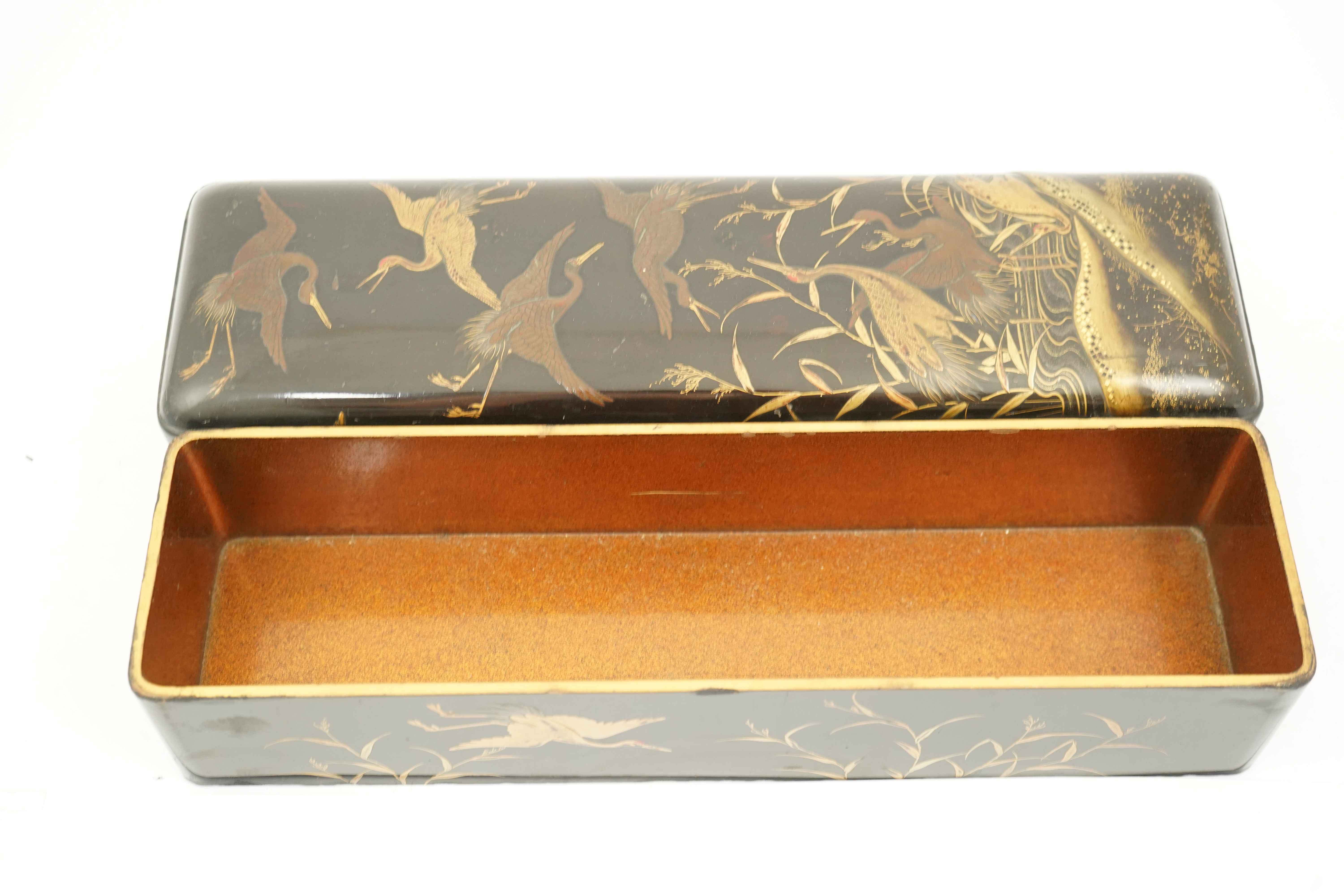 A Japanese lacquer fubako (letter box), Edo period